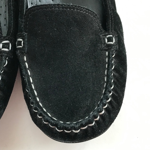 COLE HAAN Black Ballet Flat Suede Nike Air Slip On Loafer Women’s Size 9.5 WIDE - Picture 3 of 16